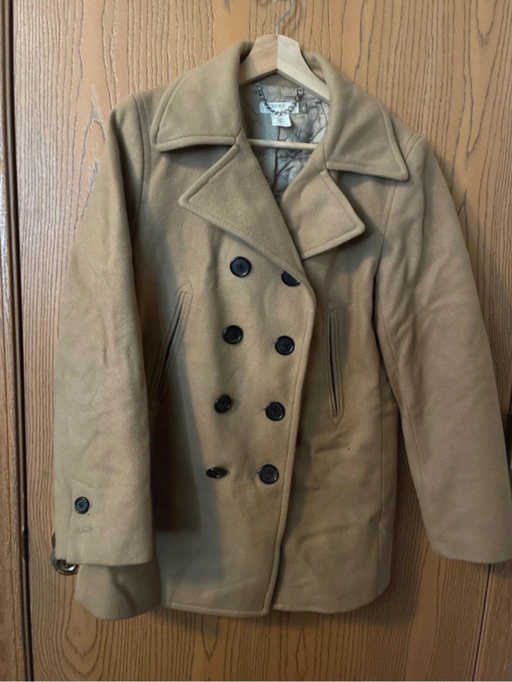 J. Crew Women's Camel Double-Breasted Peacoat